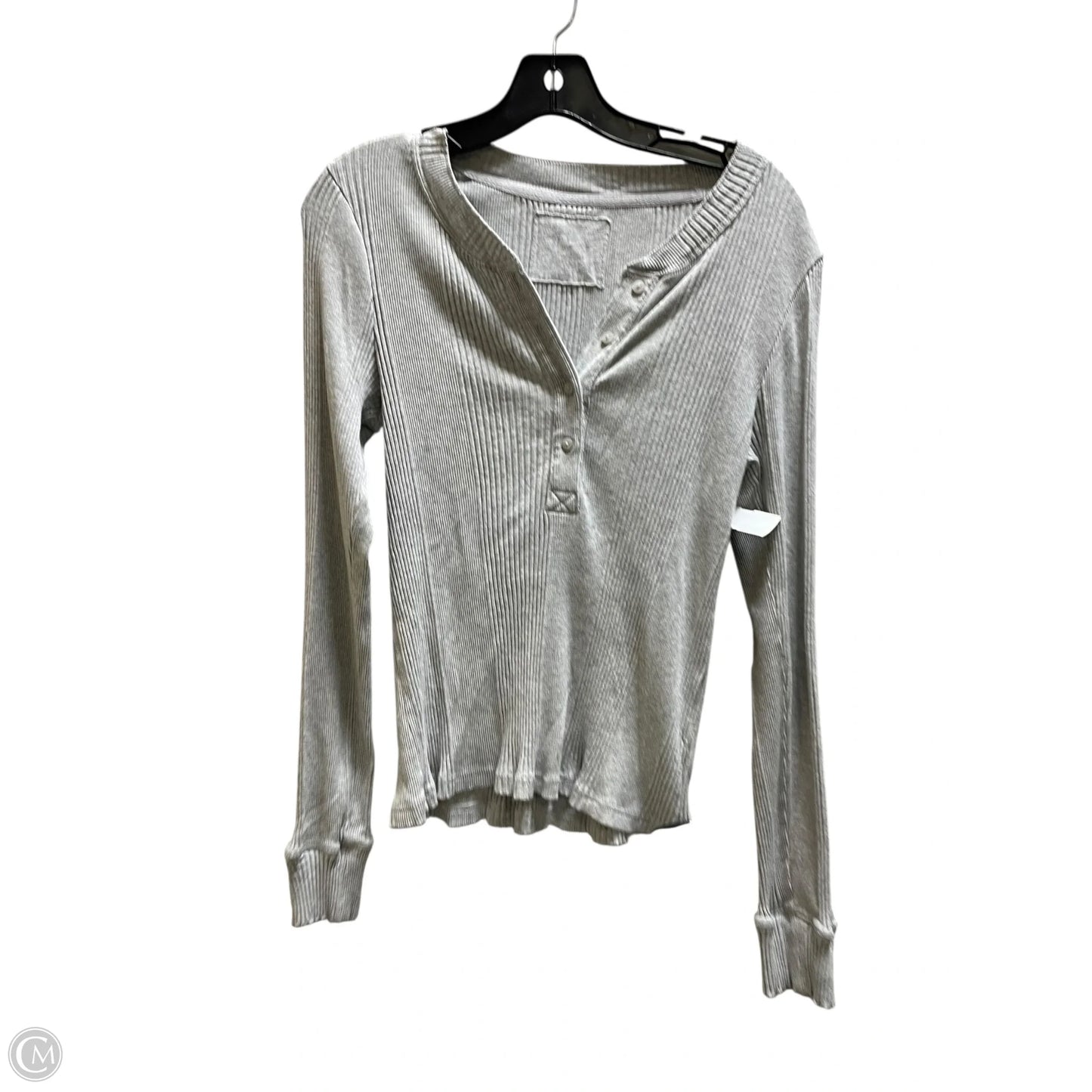 Top Long Sleeve By Aerie In Grey, Size: L