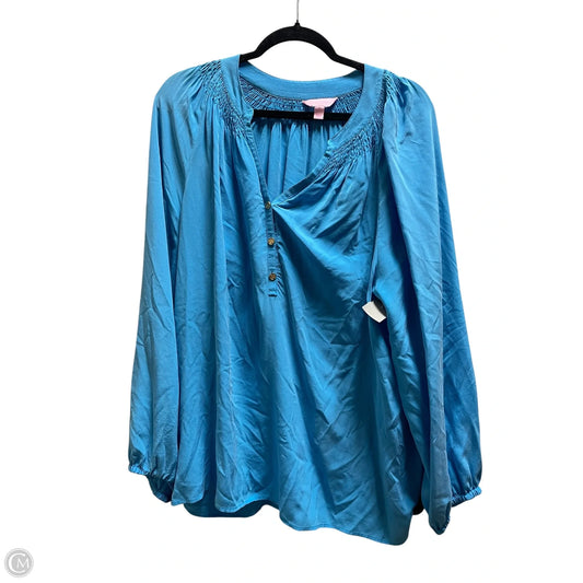 Top Long Sleeve Designer By Lilly Pulitzer In Blue, Size: Xl