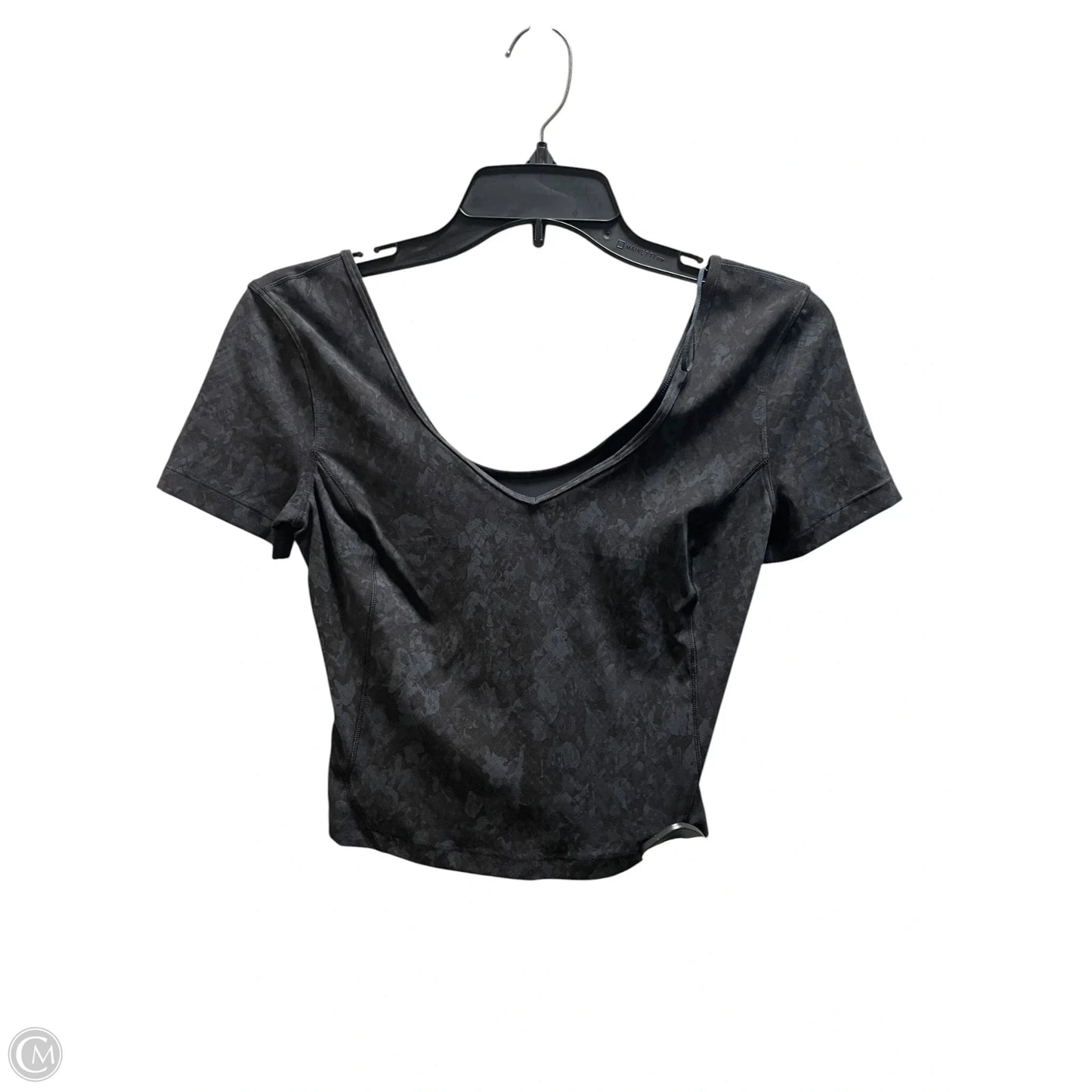 Athletic Top Short Sleeve By Lululemon In Black, Size: 4