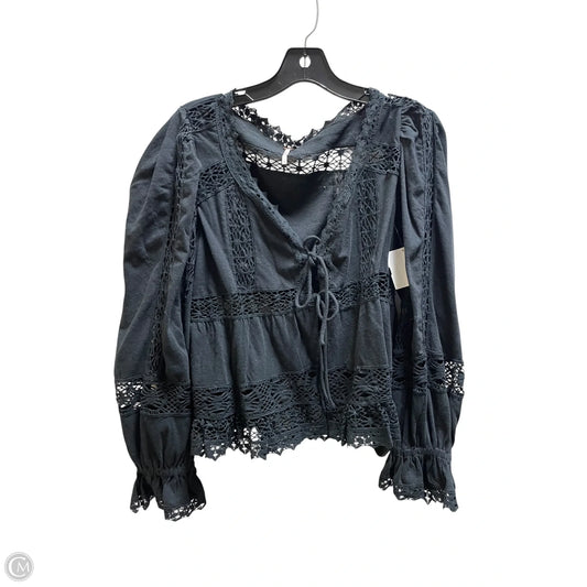 Top Long Sleeve By Free People In Black, Size: M