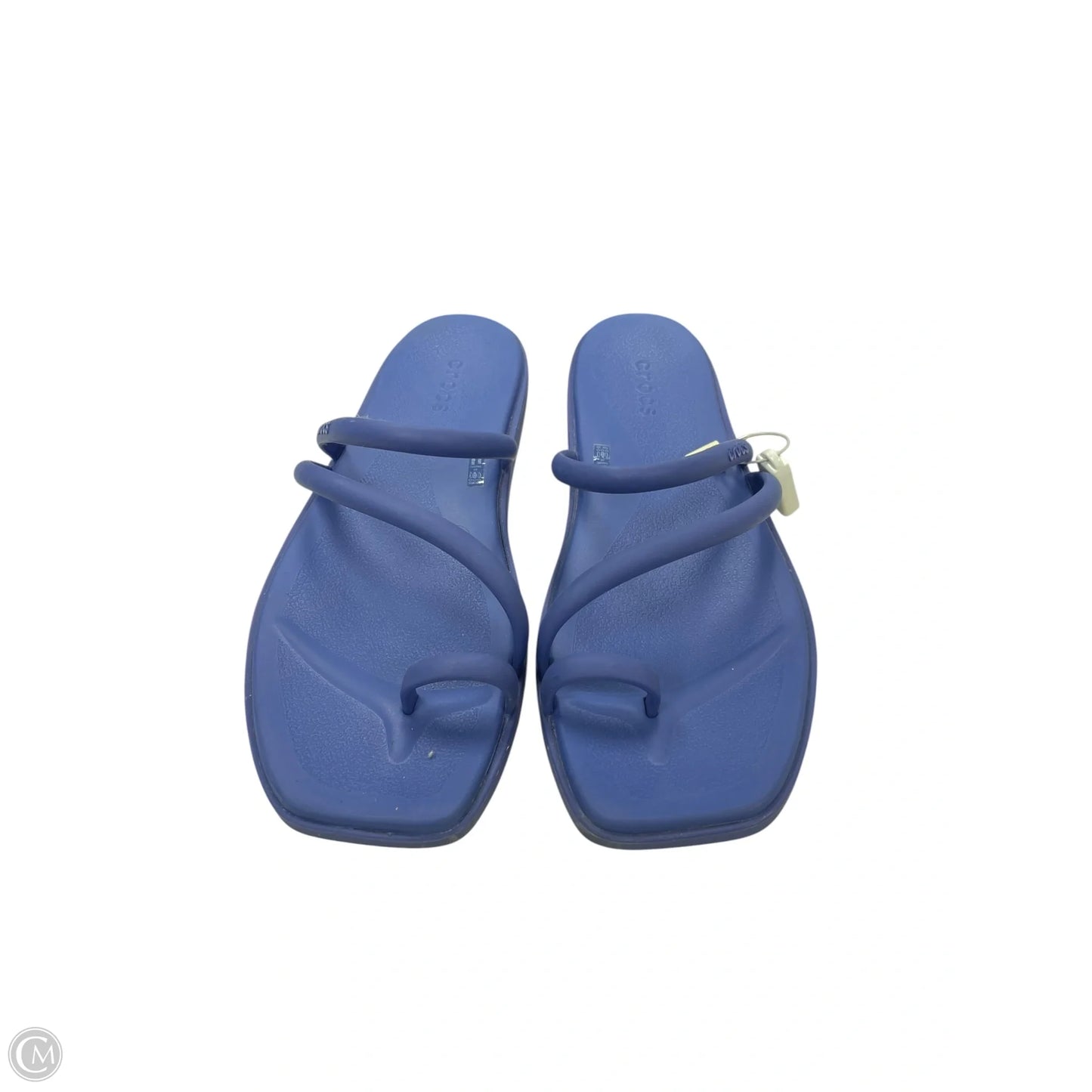Sandals Flip Flops By Crocs In Blue, Size: 9