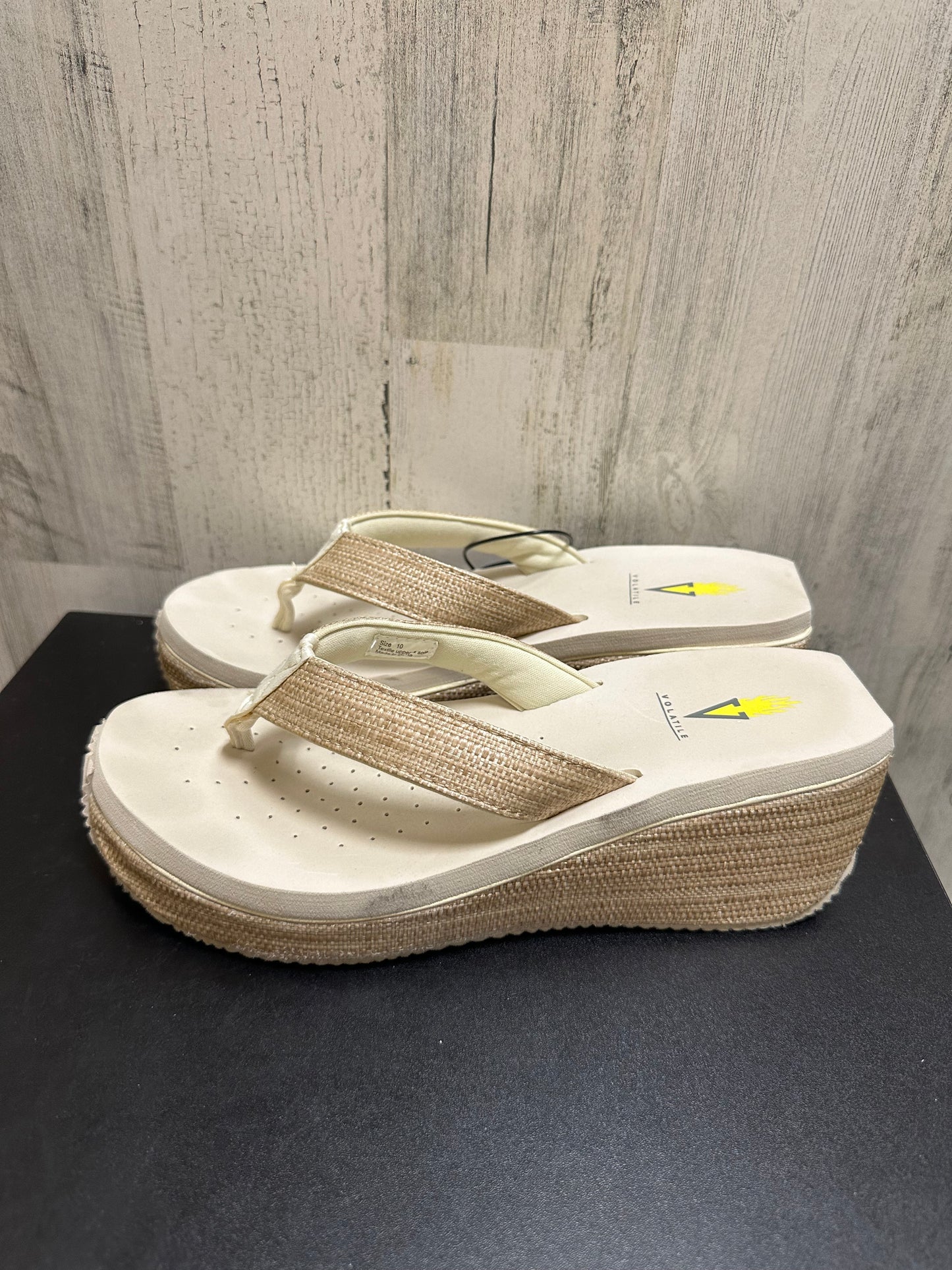 Beige Sandals Heels Platform Volatile, Size 10