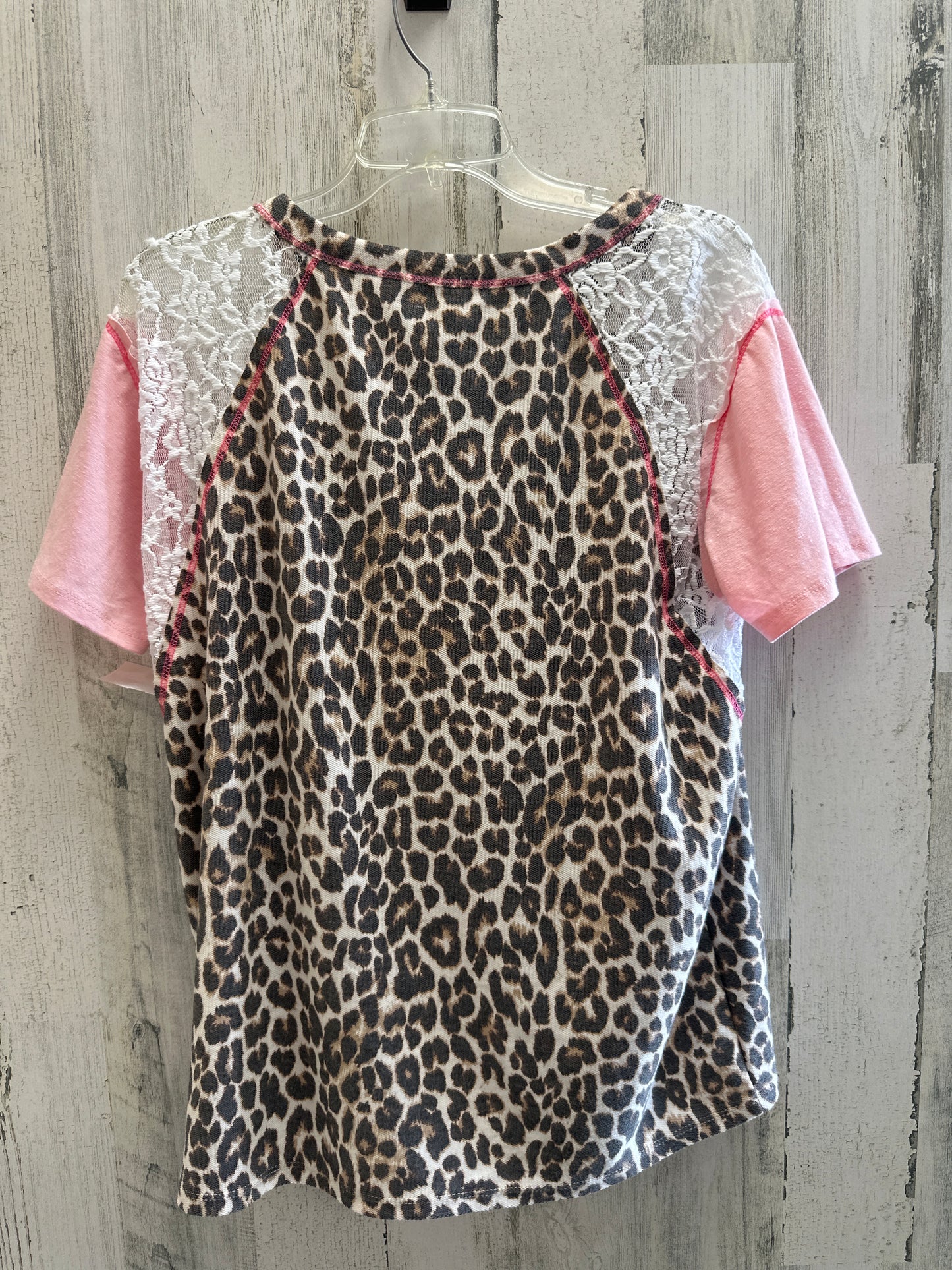 Animal Print Top Short Sleeve Bibi, Size M