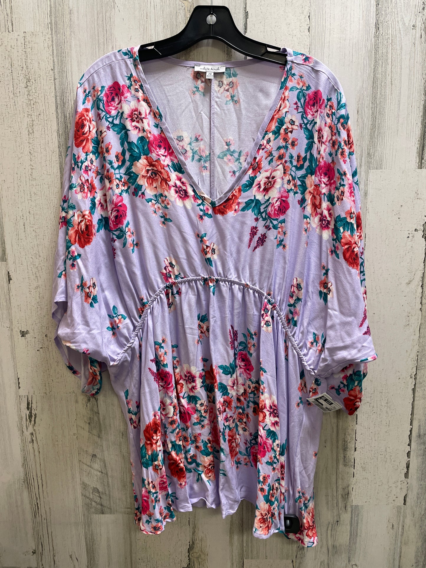 Top Short Sleeve By White Birch In Purple, Size: 2x