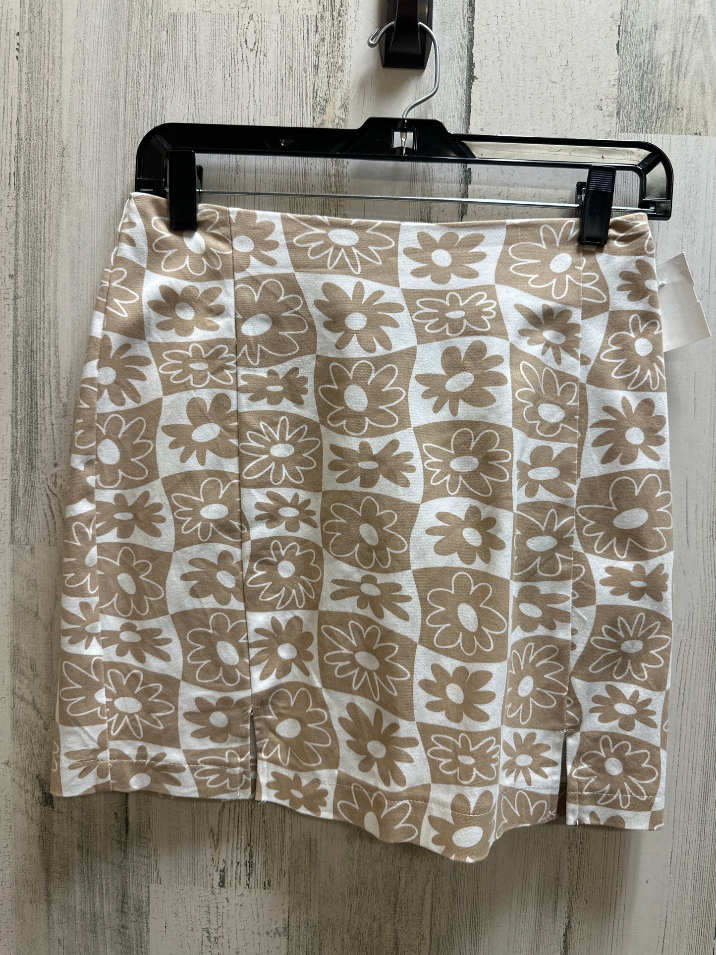 Tan & White Skirt Mini & Short Love On A Hanger, Size S