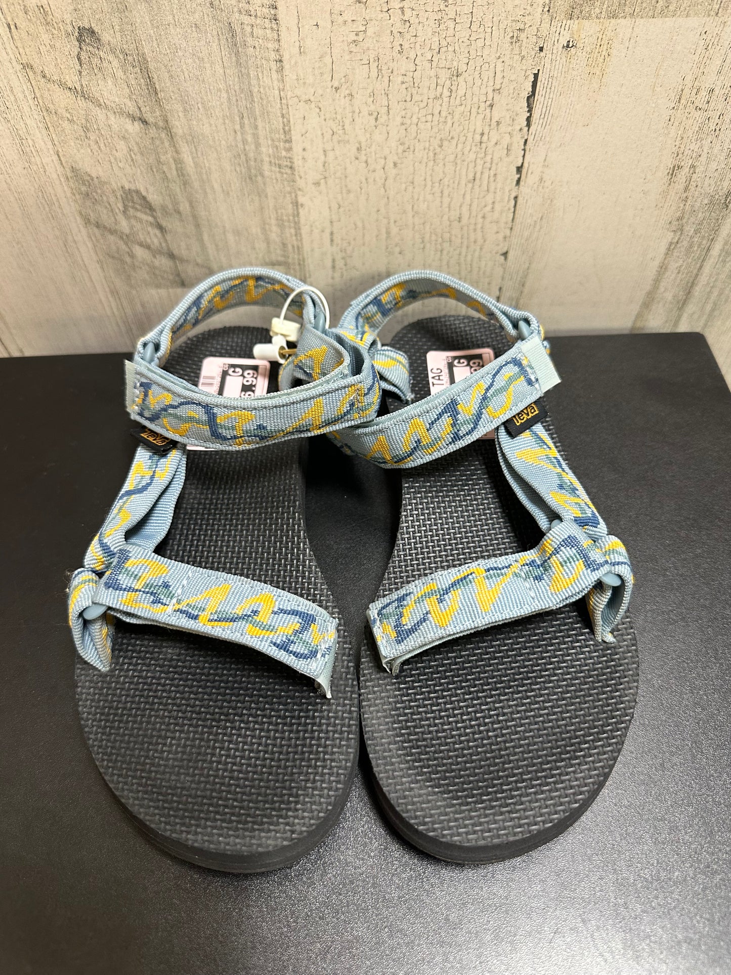 Blue Sandals Flats Teva, Size 6