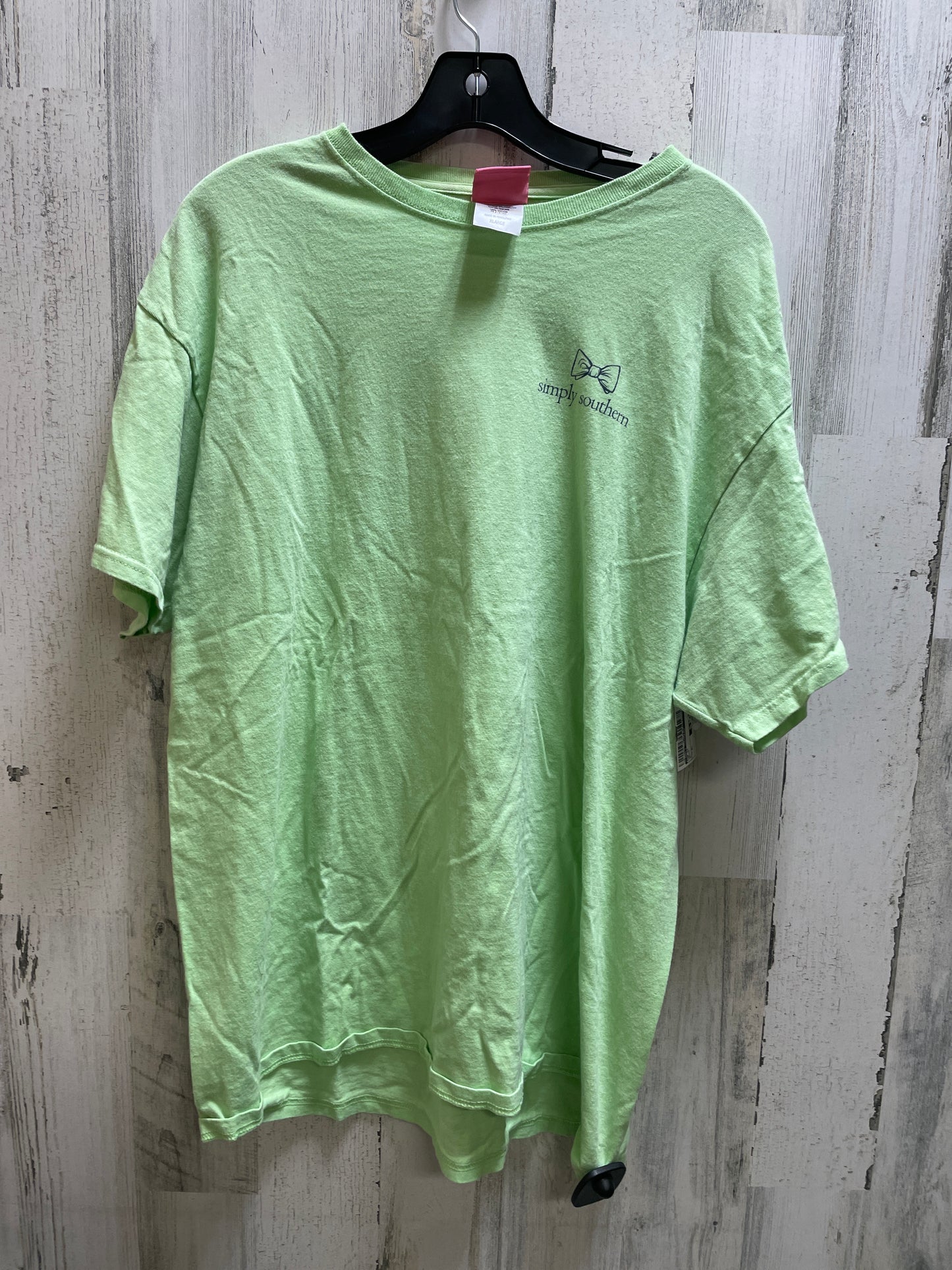 Green Top Short Sleeve Simply Southern, Size Xl