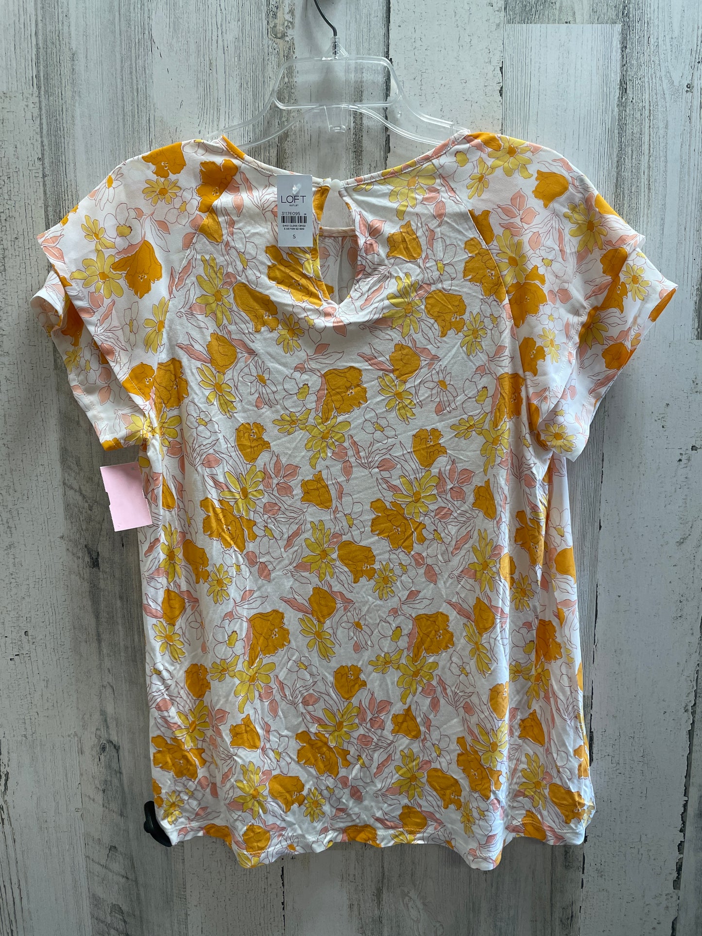 Top Short Sleeve By Loft In Yellow, Size: S