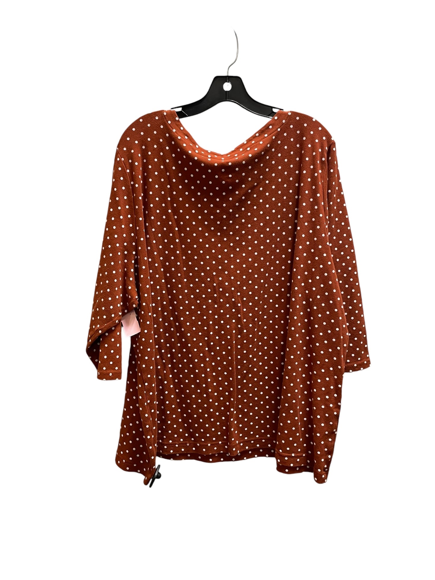 Top Long Sleeve By Croft And Barrow In Brown, Size: 4x