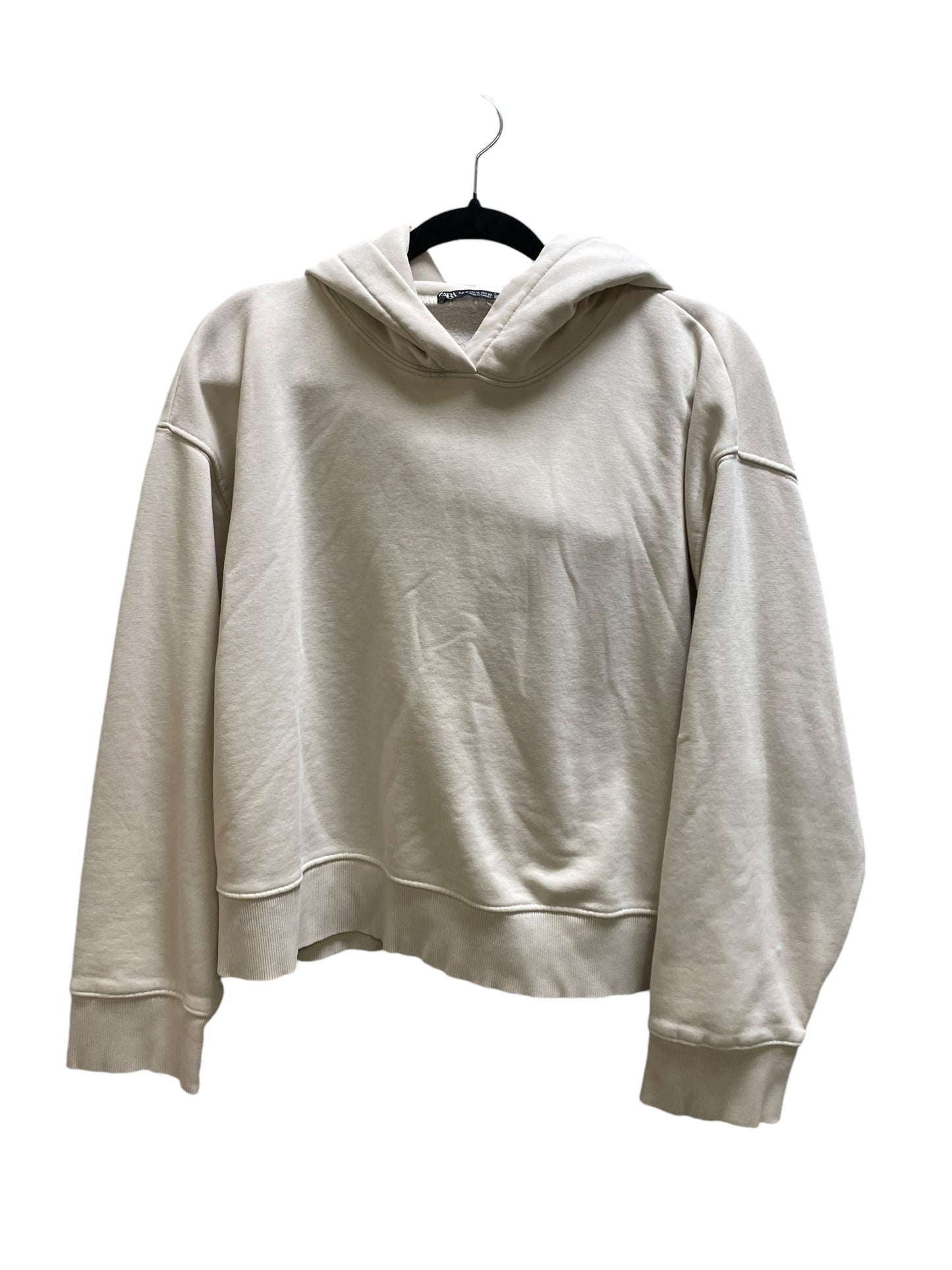 Sweatshirt Hoodie By Zara In Tan, Size: Xl