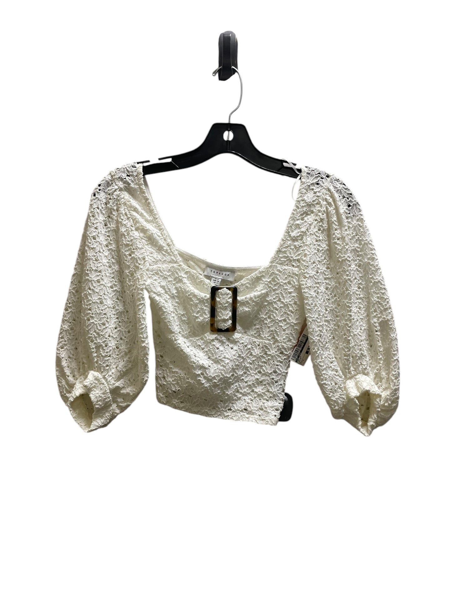 Top Long Sleeve By Top Shop In White, Size: S