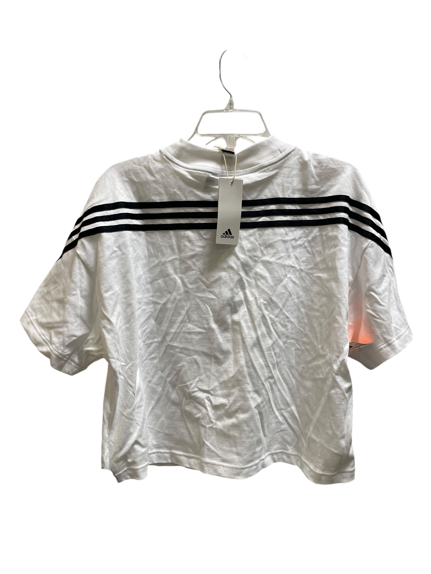 Athletic Top Short Sleeve By Adidas In White, Size: L