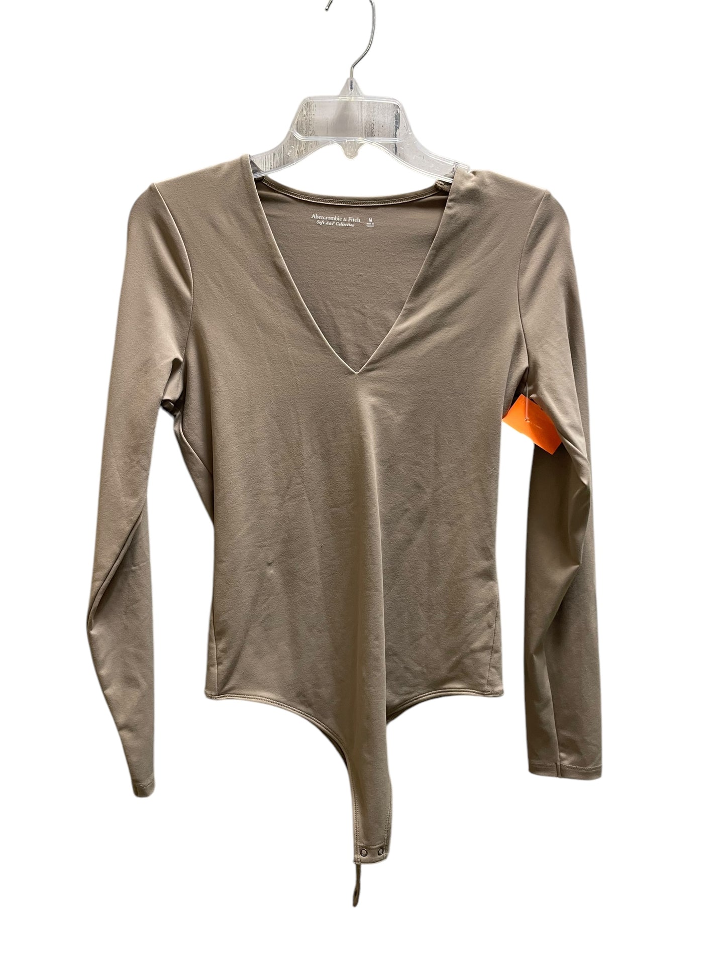 Top Long Sleeve By Abercrombie And Fitch In Taupe, Size: M