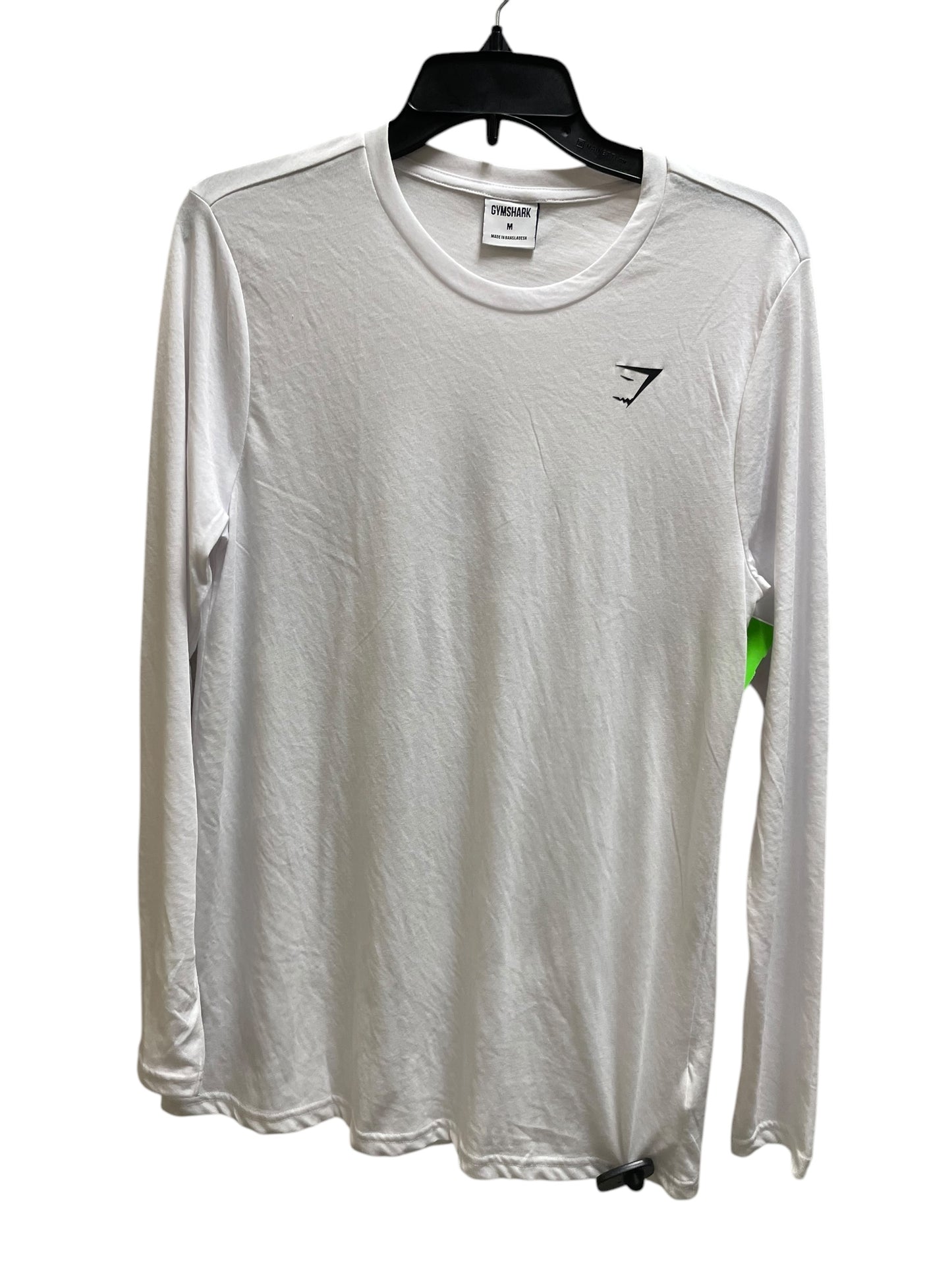 Athletic Top Long Sleeve Crewneck By Gym Shark In White, Size: M