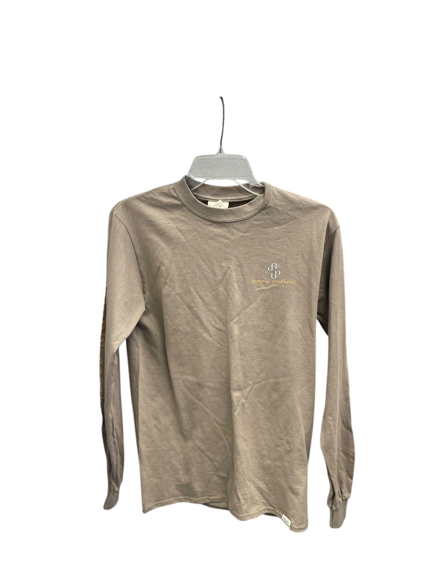 Top Long Sleeve By Simply Southern In Brown, Size: S