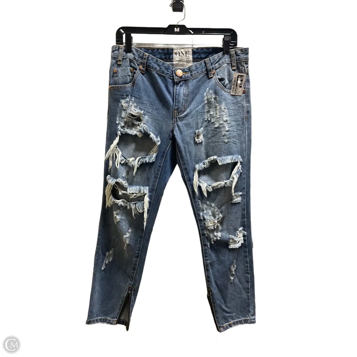 Jeans Straight By Free People In Blue Denim, Size: 6