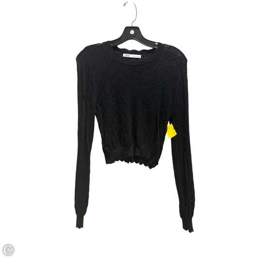Top Long Sleeve By Zara In Black, Size: M