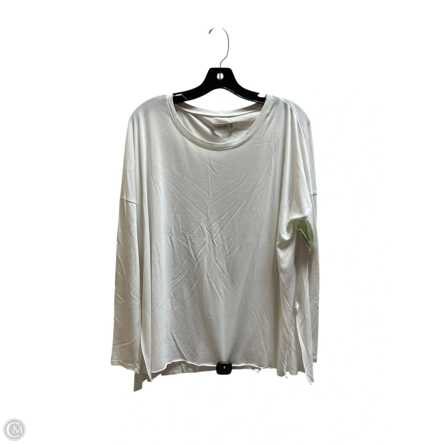 Top Long Sleeve By Abercrombie And Fitch In White, Size: L