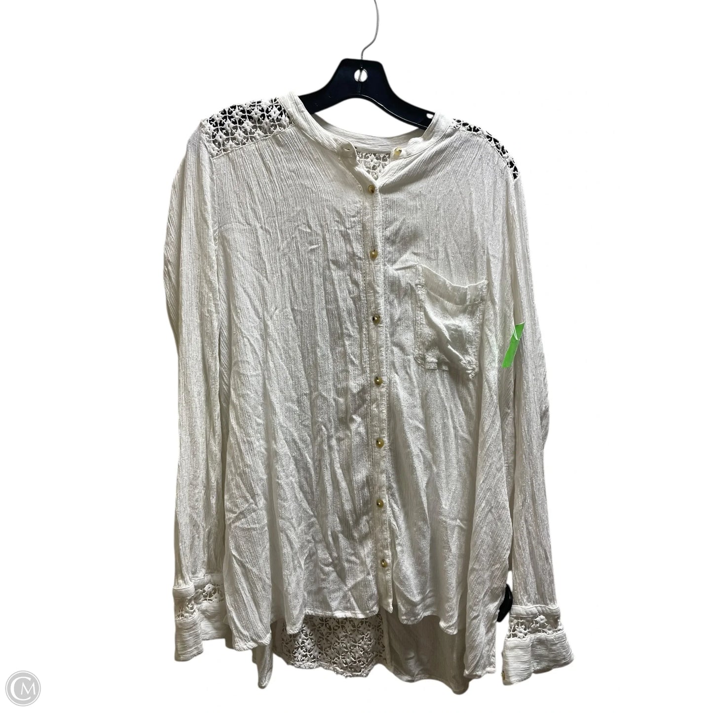 Top Long Sleeve By Free People In White, Size: L