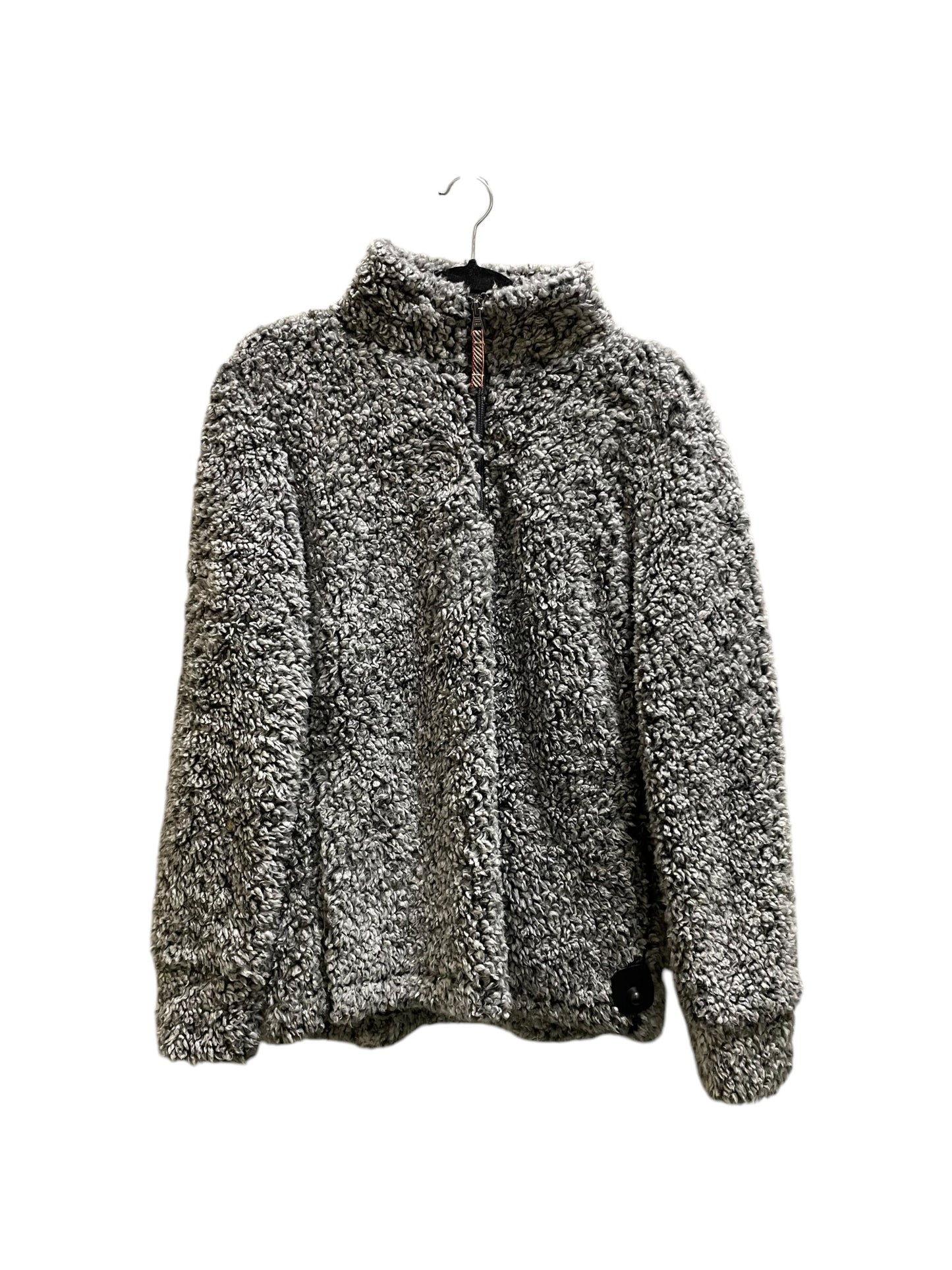 Jacket Faux Fur & Sherpa By Clothes Mentor In Grey, Size: M