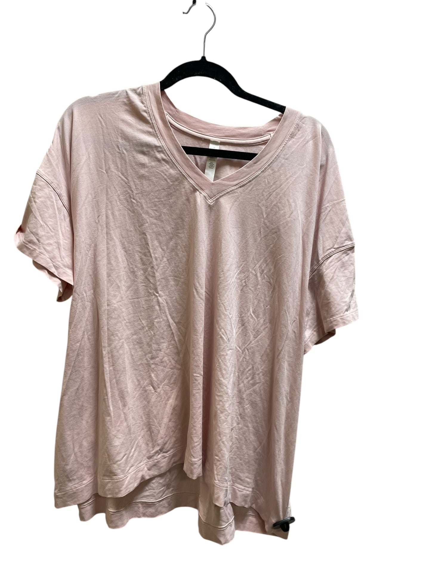 Athletic Top Short Sleeve By Lululemon In Pink, Size: 6