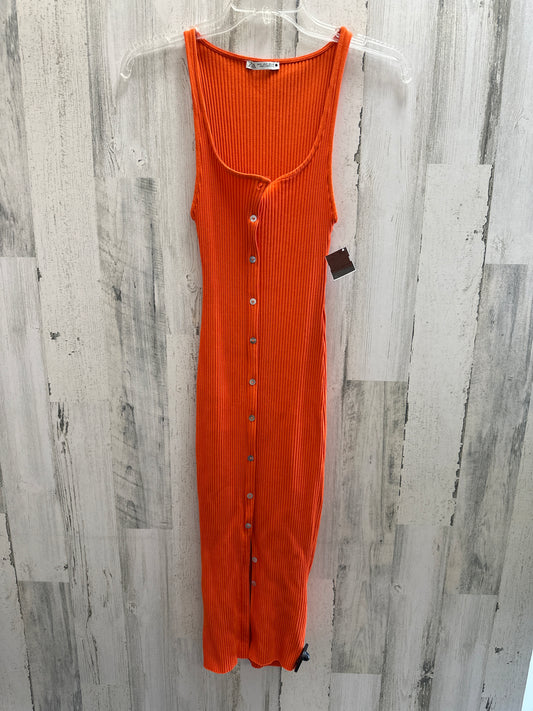 Orange Dress Casual Maxi Zara, Size S