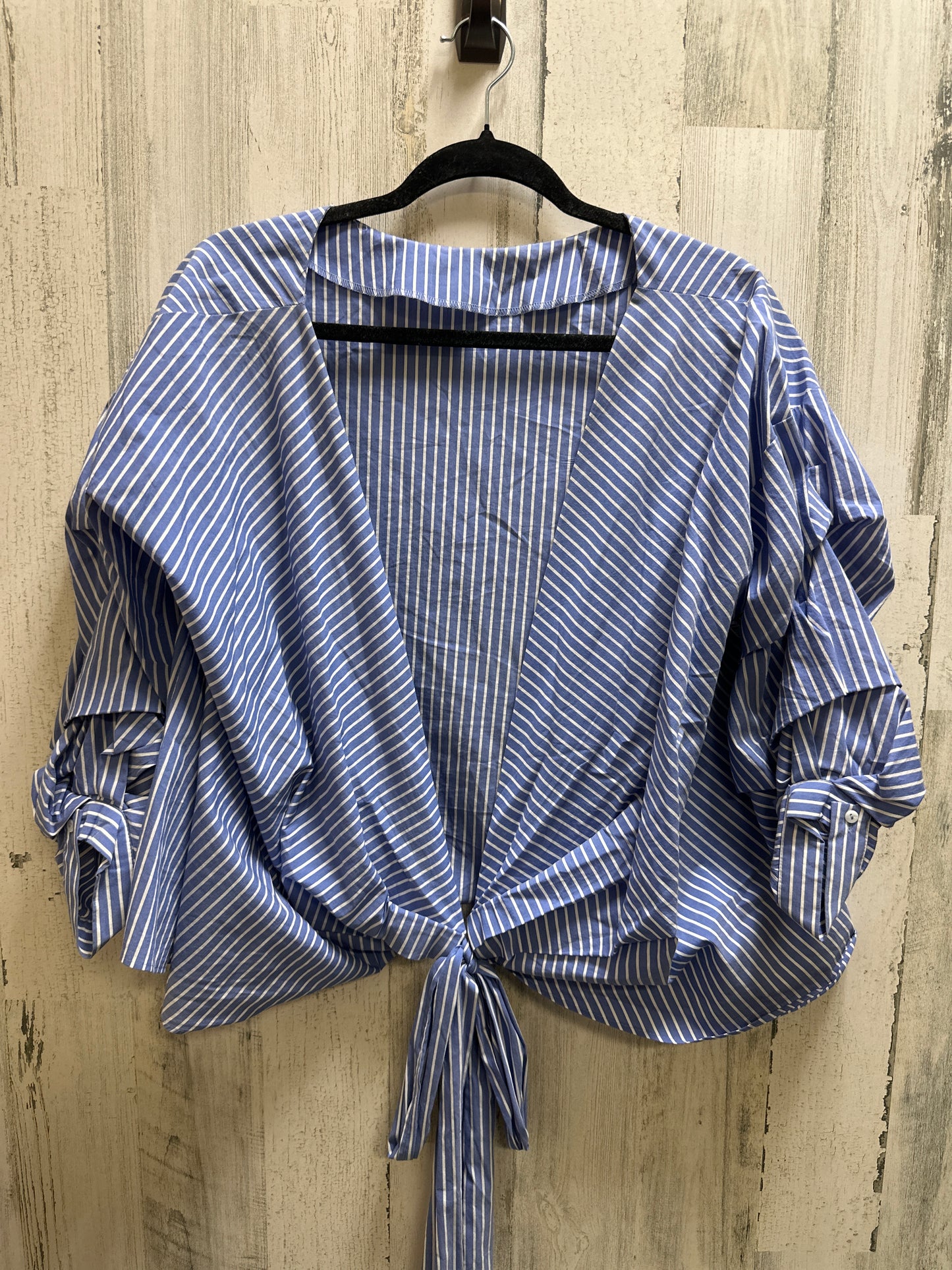 Blue Top Short Sleeve Zara Women, Size S