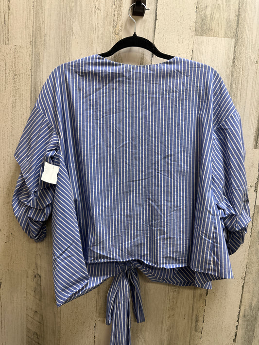 Blue Top Short Sleeve Zara Women, Size S