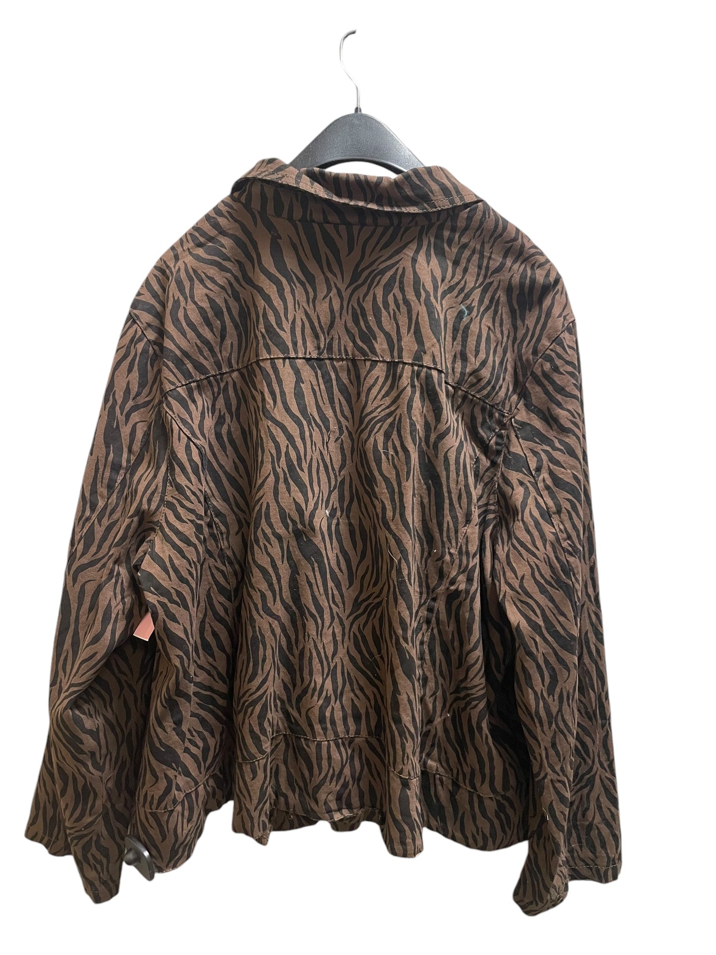 Jacket Moto By Cato In Animal Print, Size: 3x