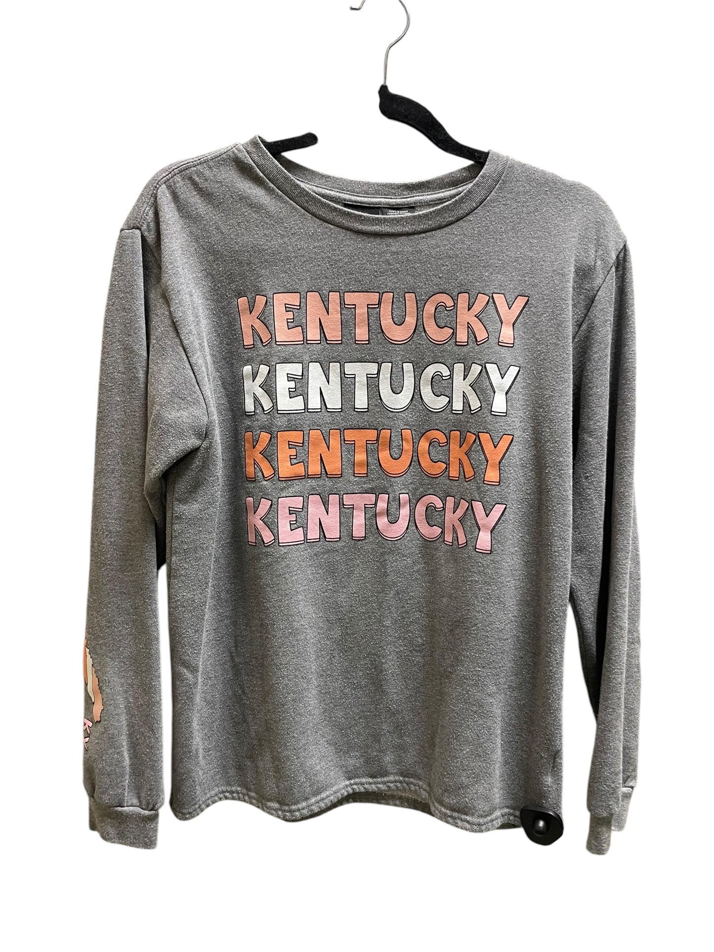 Sweatshirt Crewneck By Clothes Mentor In Grey, Size: L