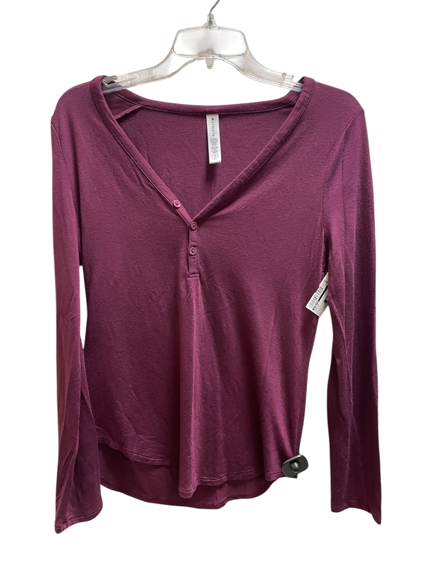 Top Long Sleeve By Athleta In Maroon, Size: S