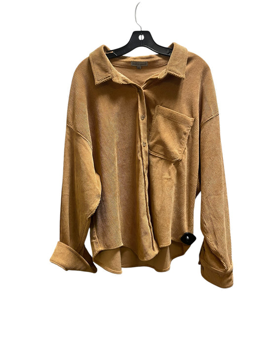 Top Long Sleeve By Wishlist In Brown, Size: L