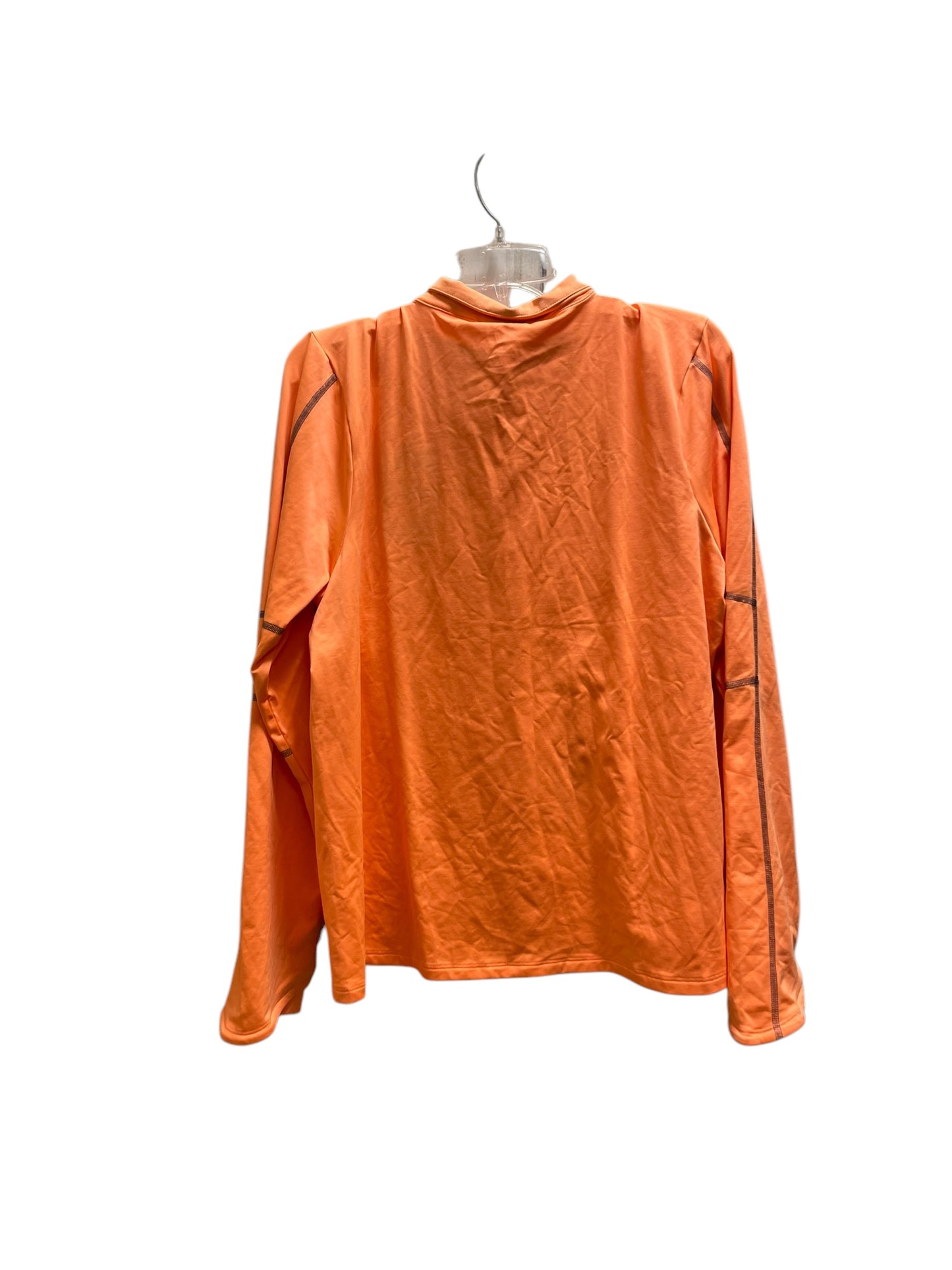 Athletic Top Long Sleeve Collar By Under Armour In Orange, Size: Xl