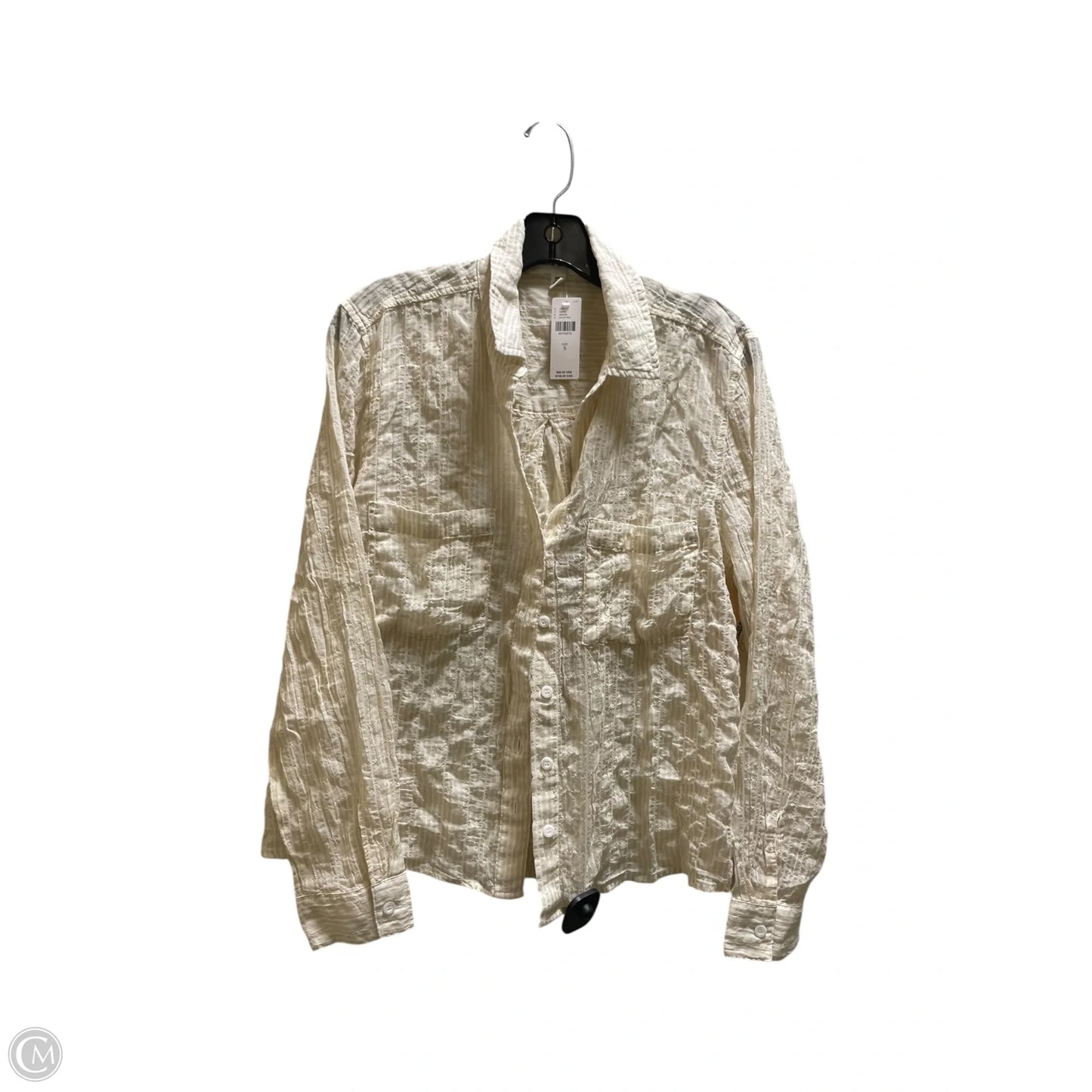 Top Long Sleeve By Cloth & Stone In Beige, Size: S