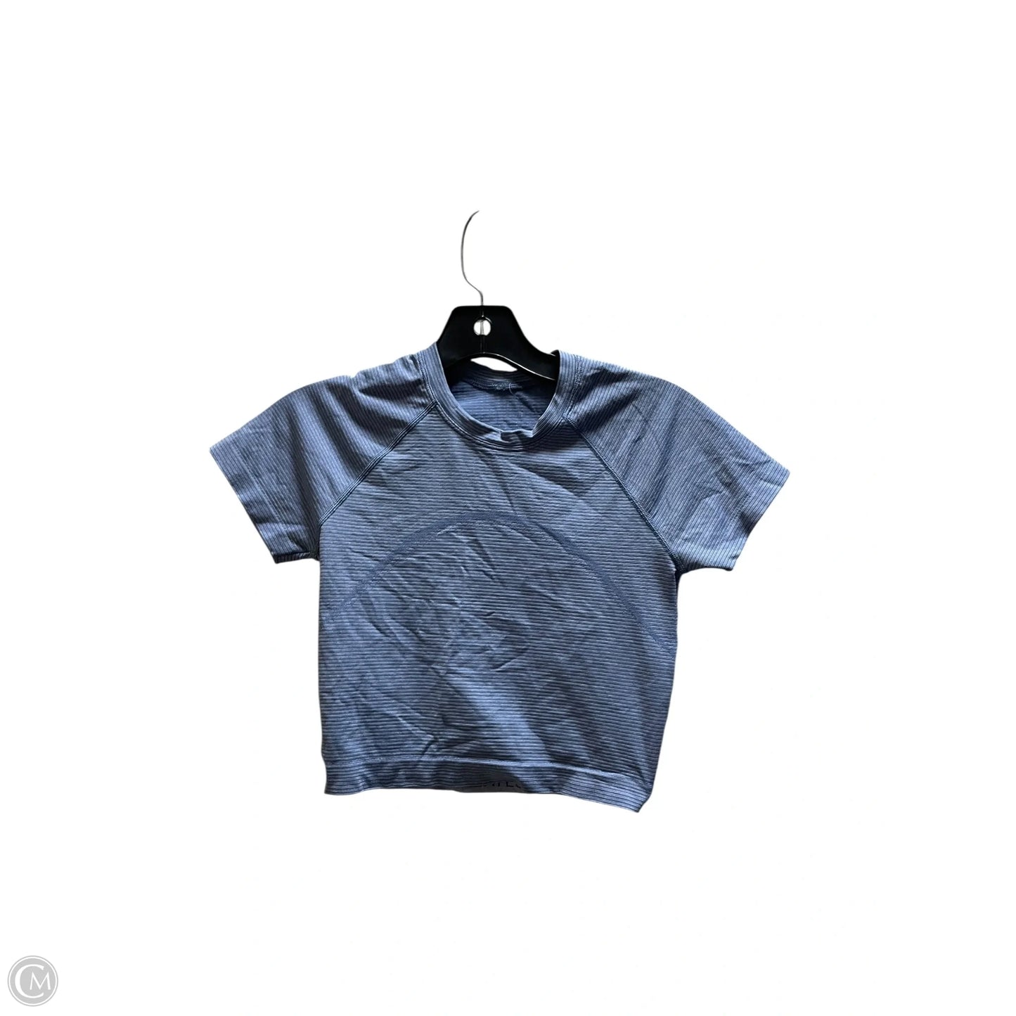 Athletic Top Short Sleeve By Lululemon In Blue, Size: 4