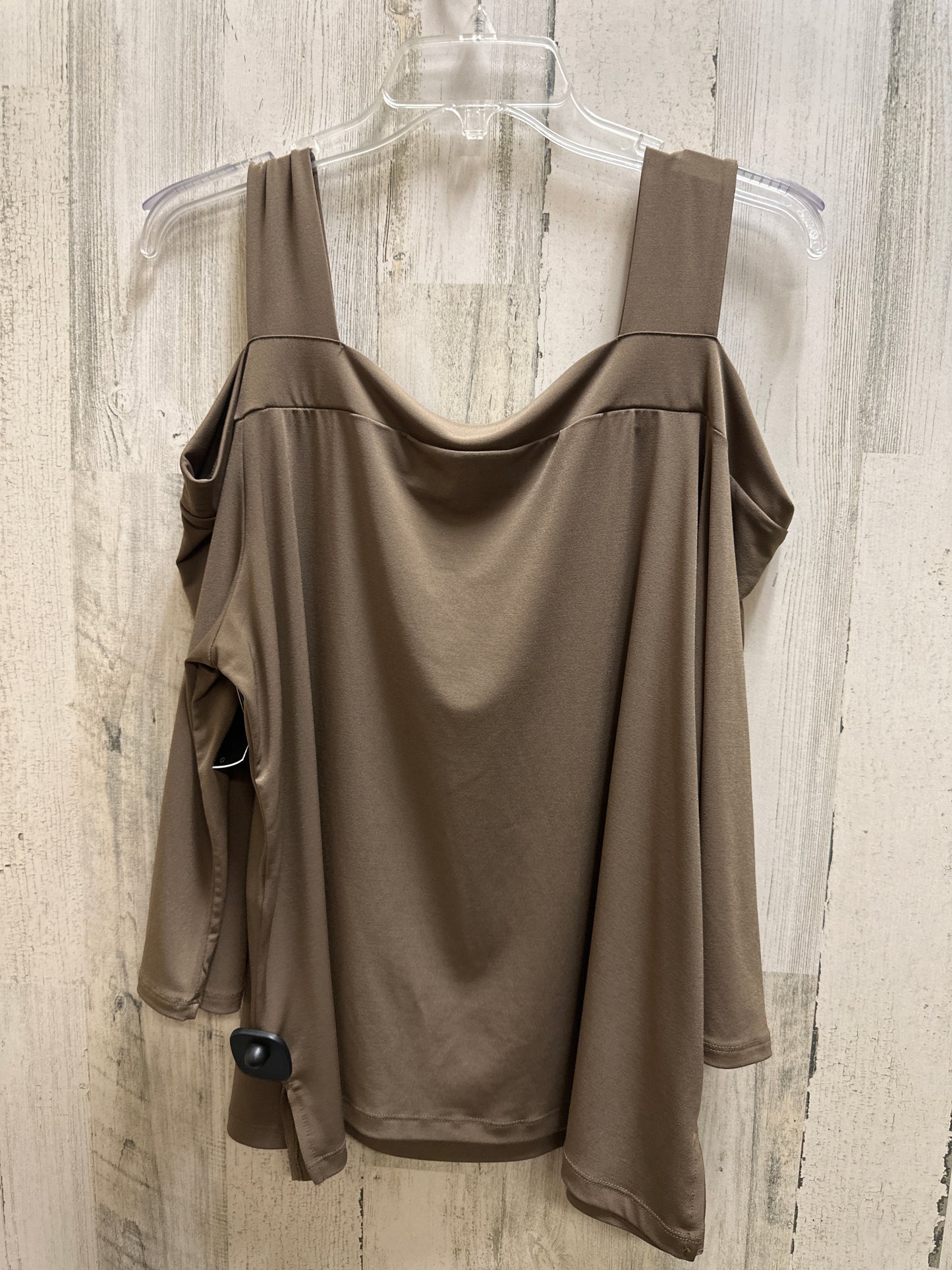 Brown Top Short Sleeve Chicos, Size 3