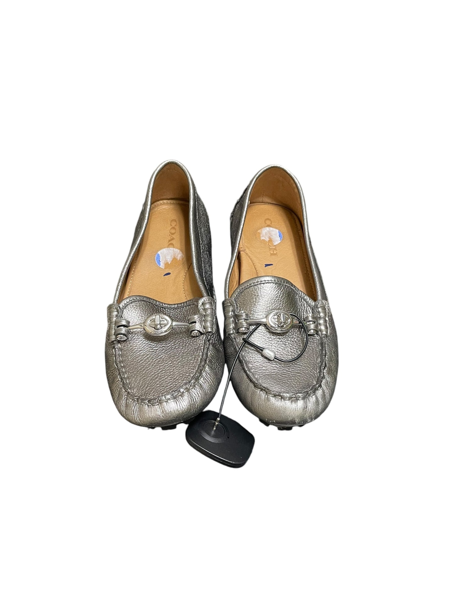 Shoes Flats By Coach In Silver, Size: 7.5