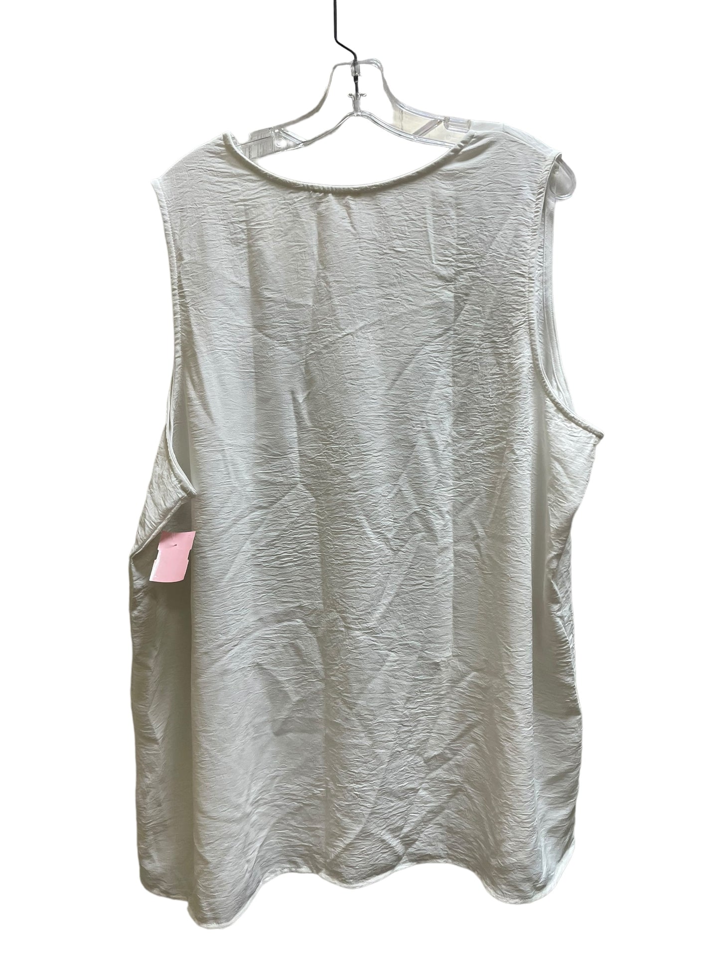 Top Sleeveless By Cotton Bleu In White, Size: 3x