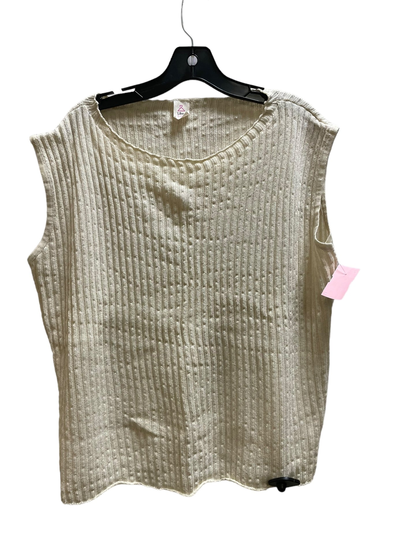 Top Sleeveless By Clothes Mentor In Cream, Size: 1x