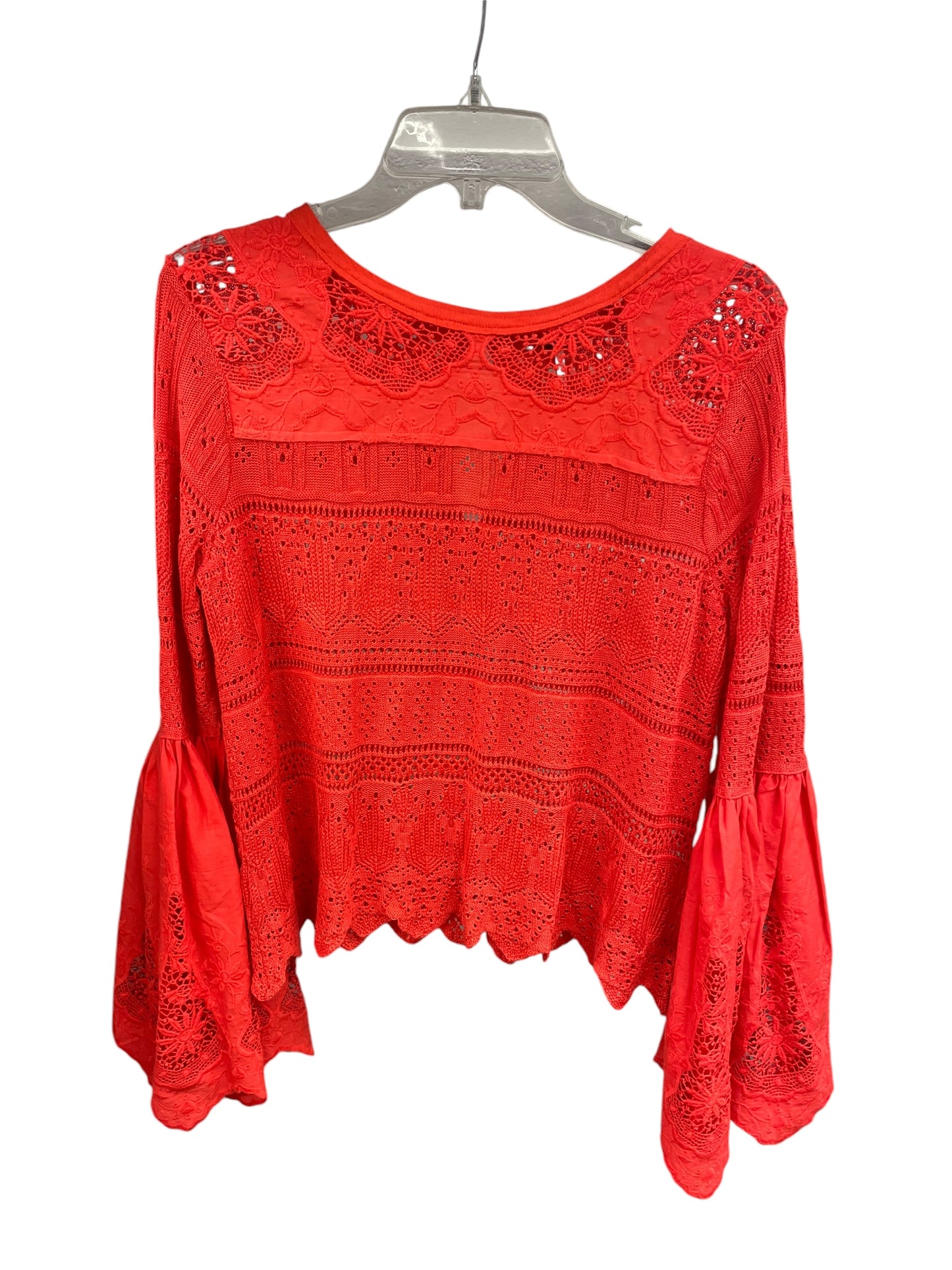 Top Long Sleeve By Free People In Orange, Size: S