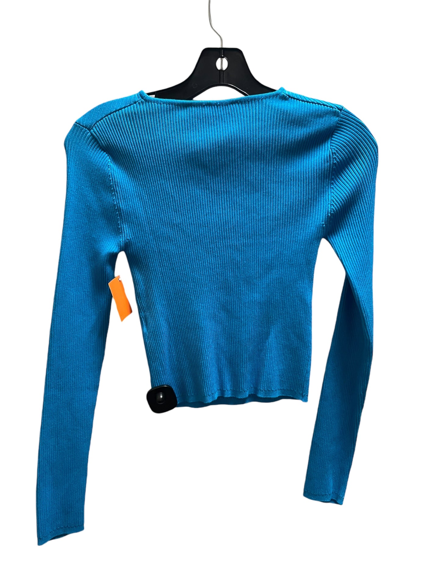 Top Long Sleeve Basic By Zara In Blue, Size: S