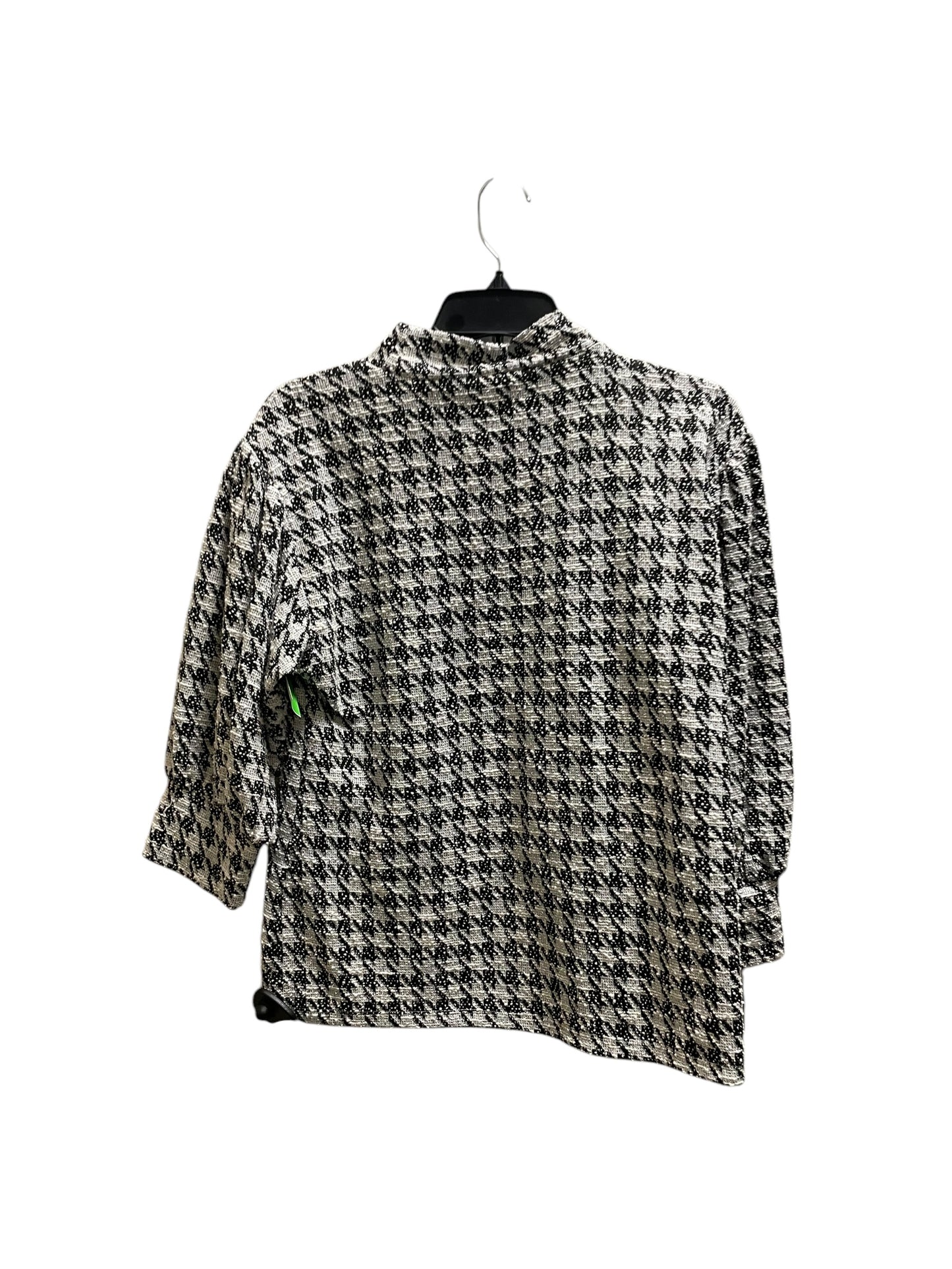 Top Long Sleeve By Ann Taylor In Black & White, Size: M