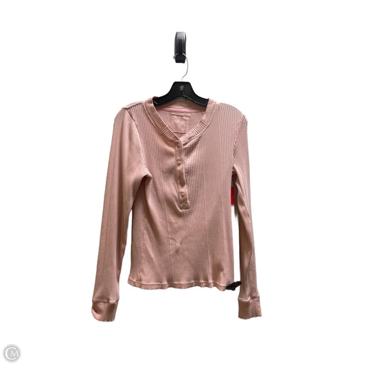 Top Long Sleeve By Aerie In Pink, Size: L