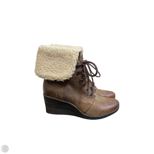 Boots Designer By Ugg In Brown, Size: 7