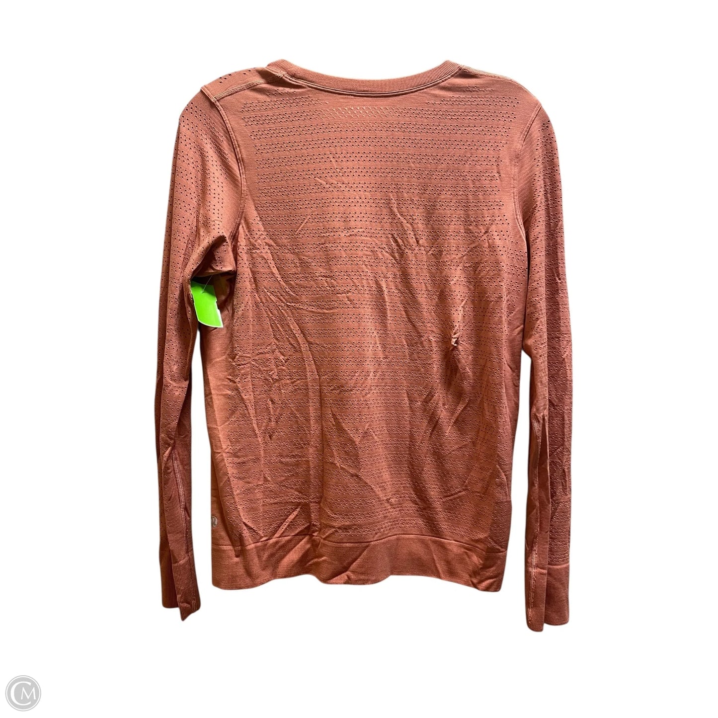 Athletic Top Long Sleeve Crewneck By Lululemon In Orange, Size: 12
