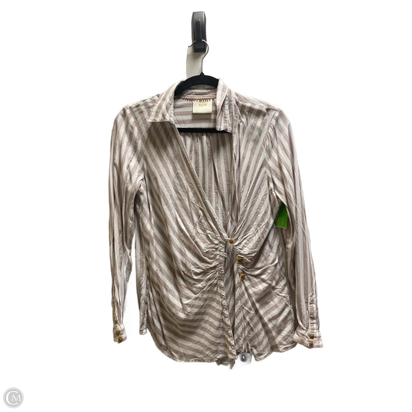 Top Long Sleeve By Anthropologie In Tan, Size: 8