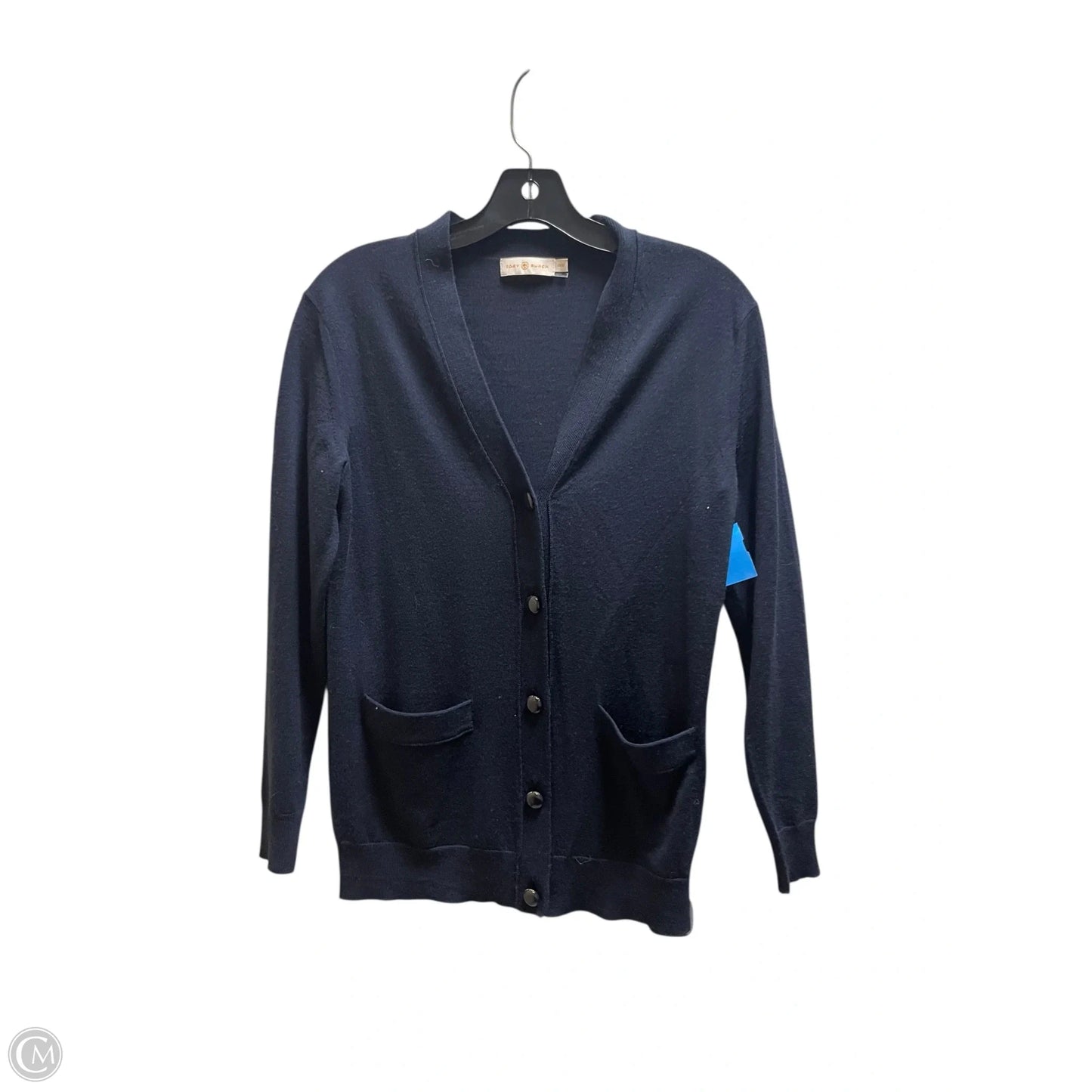 Sweater Cardigan Designer By Tory Burch In Navy, Size: Xs
