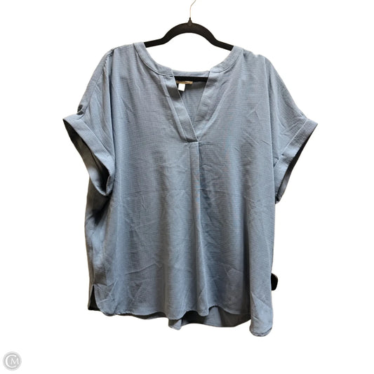 Top Sleeveless By Como Blu In Blue, Size: 1x