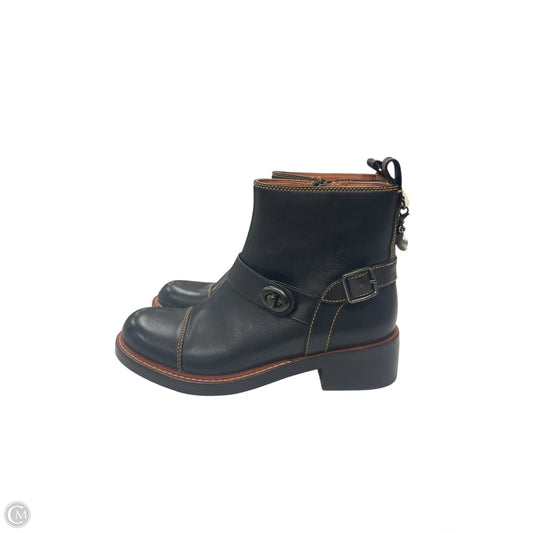 Boots Designer By Coach In Black, Size: 8