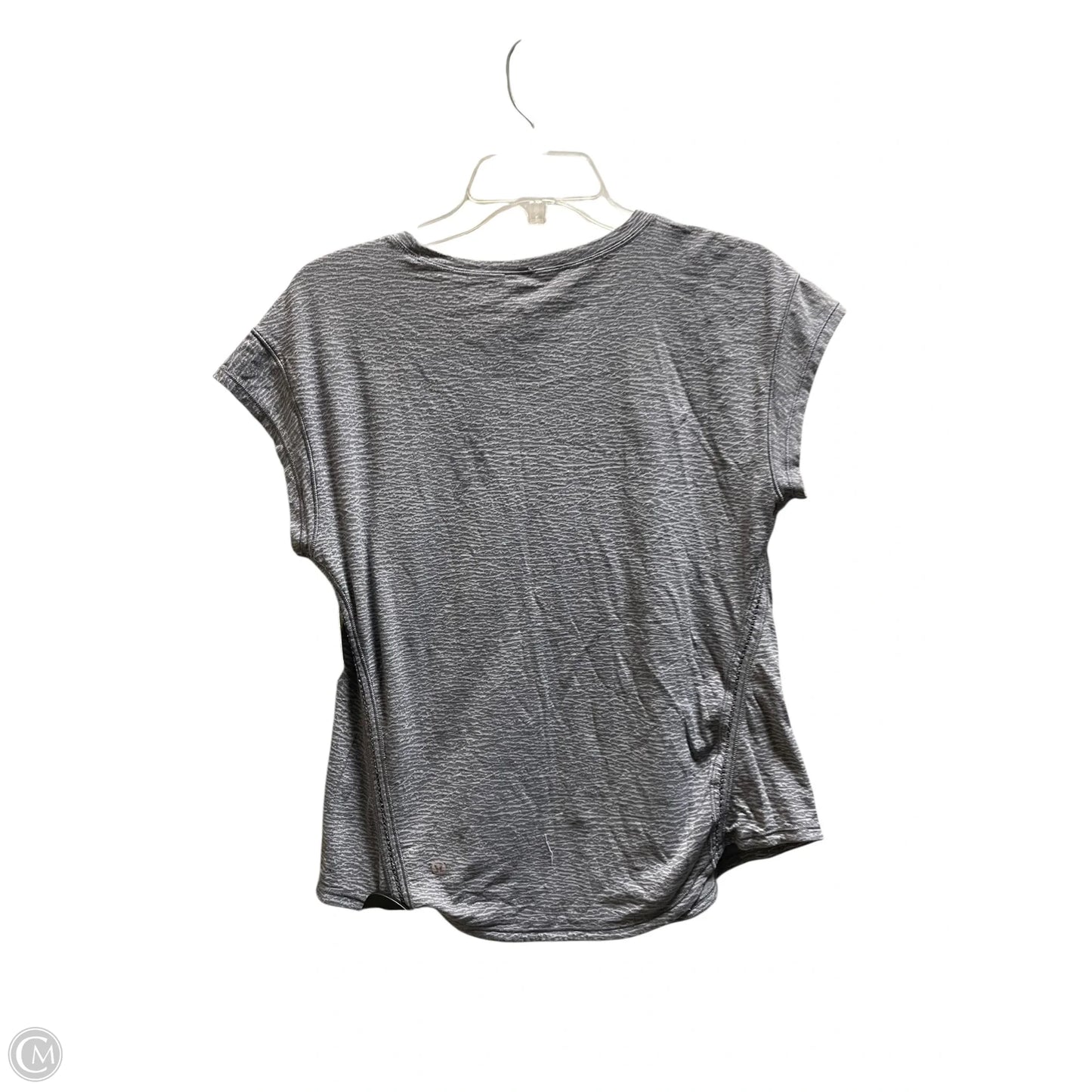 Athletic Top Short Sleeve By Lululemon In Grey, Size: 8